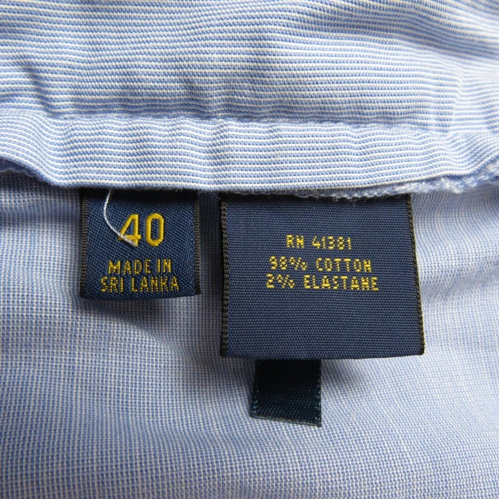 Polo Ralph Lauren Shorts Mens 40x8.5 Blue Stretch Straight Fit Hickory‎ Stripe